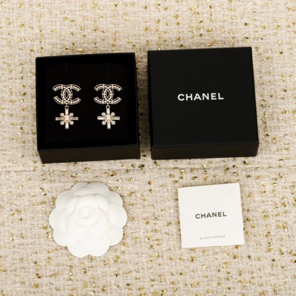 réplica,joyas,joyería,1:1,replica,fake,lujo,barato Boutique / Pendientes Chanel Doble C con Perlas y Diamantes (LB6U3)