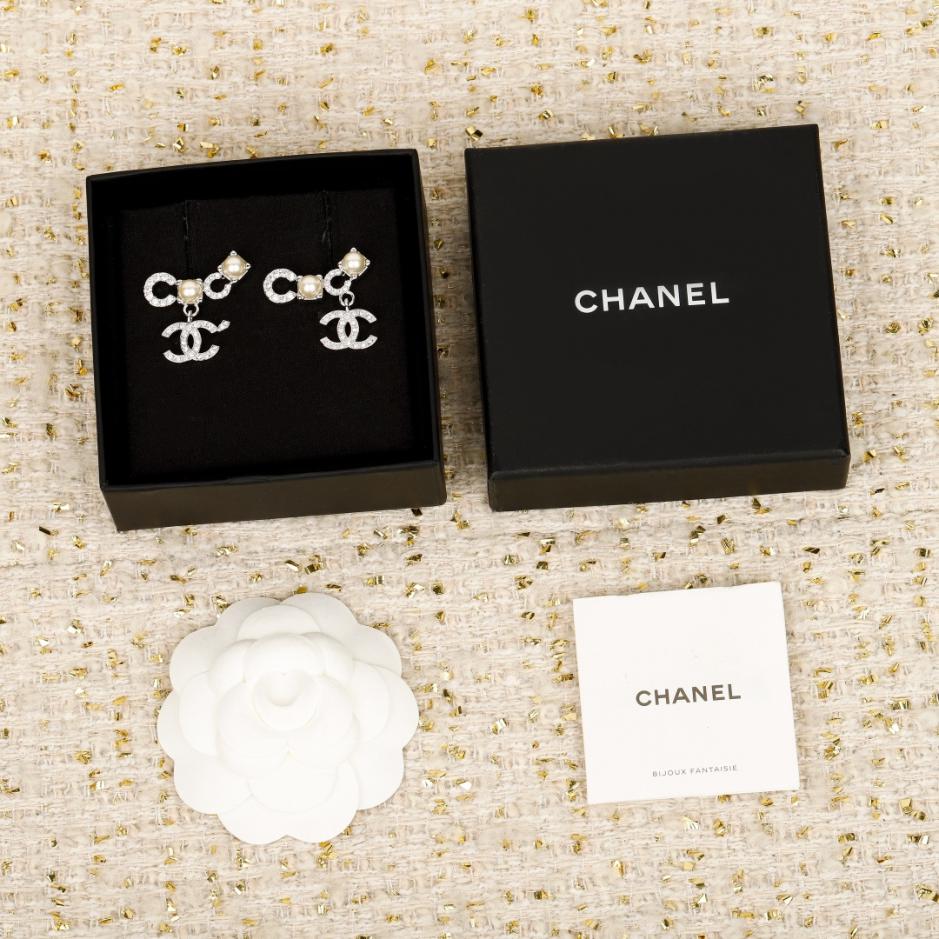 réplica,joyas,joyería,1:1,replica,fake,lujo,barato réplica,joyas,joyería,1:1,replica,fake,lujo,barato Boutique / Pendientes de perlas con diamantes de imitación Chanel Coco (CSY0S)