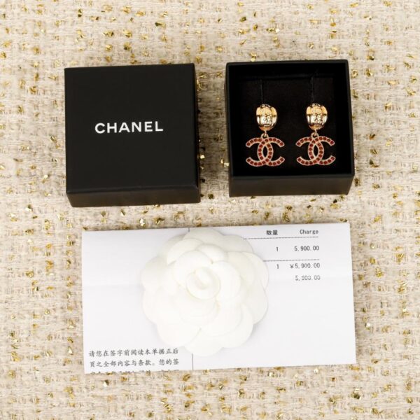 réplica,joyas,joyería,1:1,replica,fake,lujo,barato Boutique / Pendientes de aro con doble letra C y fragancia 25A (HI4IQ)