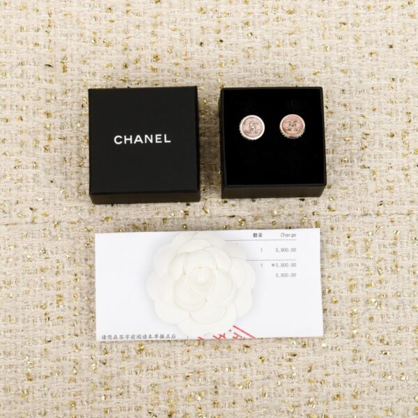 réplica,joyas,joyería,1:1,replica,fake,lujo,barato Boutique / Pendientes de botón rosa con doble C de Chanel (B5EIU)