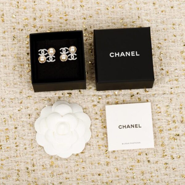réplica,joyas,joyería,1:1,replica,fake,lujo,barato Boutique / Pendientes de perla Chanel Square Double C (CQ6XJ)