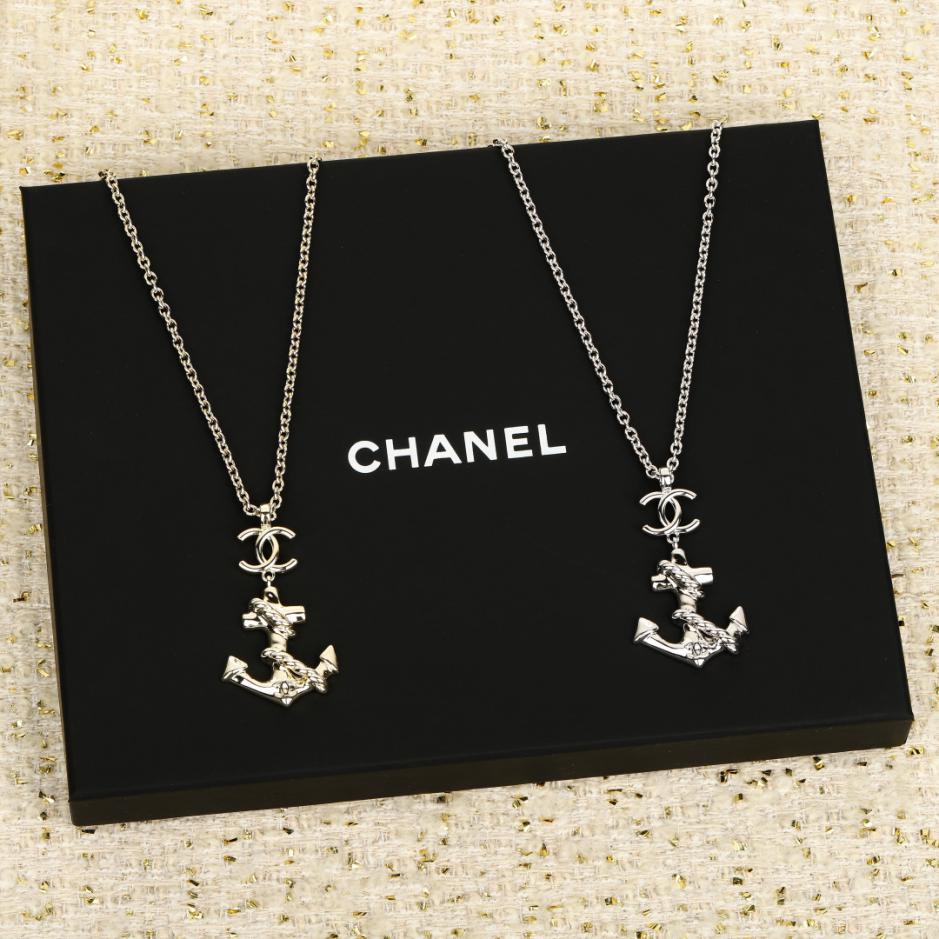 réplica,joyas,joyería,1:1,replica,fake,lujo,barato réplica,joyas,joyería,1:1,replica,fake,lujo,barato Boutique / Collar con ancla de Chanel y doble C (GGQV6)