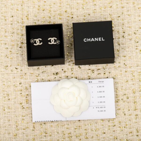 réplica,joyas,joyería,1:1,replica,fake,lujo,barato Boutique / Pendientes Chanel con perla doble C negra y rosa (596Y4)
