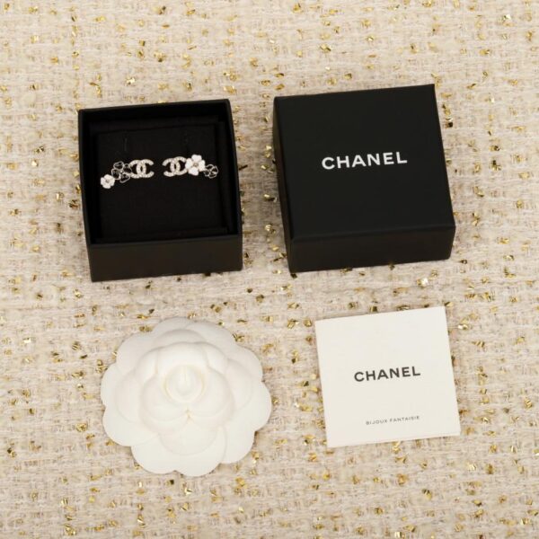 réplica,joyas,joyería,1:1,replica,fake,lujo,barato Boutique / Pendientes Chanel con perla doble C negra y rosa (596Y4)