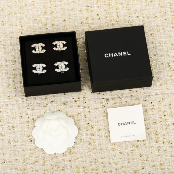 réplica,joyas,joyería,1:1,replica,fake,lujo,barato Boutique / Pendientes de clip con doble C y estrella en forma de corazón de Chanel: disponibles en oro y plata (B73AN)