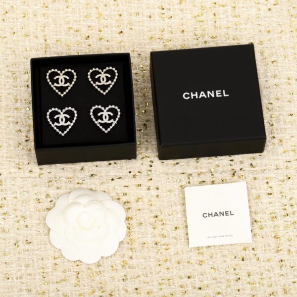 réplica,joyas,joyería,1:1,replica,fake,lujo,barato Boutique / Pendientes Chanel con forma de corazón calado grande (4WST5)