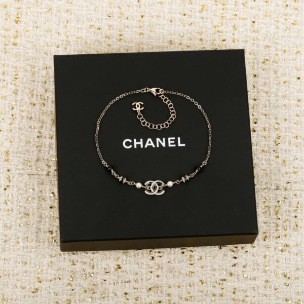 réplica,joyas,joyería,1:1,replica,fake,lujo,barato Boutique / Collar Chanel con doble C de esmalte rosa (T4F35)