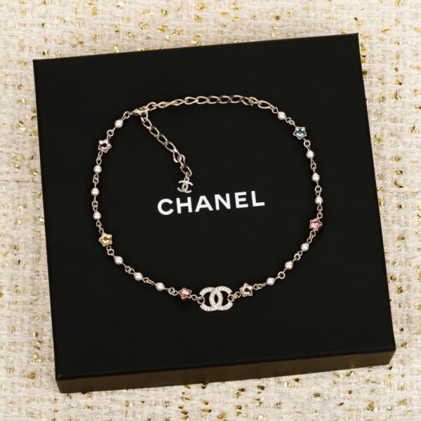 réplica,joyas,joyería,1:1,replica,fake,lujo,barato Boutique / Cadena de cintura con doble C de esmalte rosa de Chanel (E3RLD)