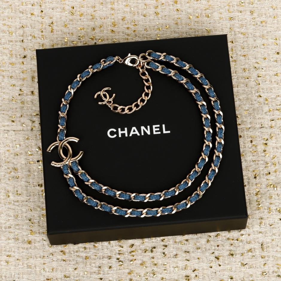 réplica,joyas,joyería,1:1,replica,fake,lujo,barato réplica,joyas,joyería,1:1,replica,fake,lujo,barato Boutique / Collar de doble capa de mezclilla Chanel: 25 (D4FTW)