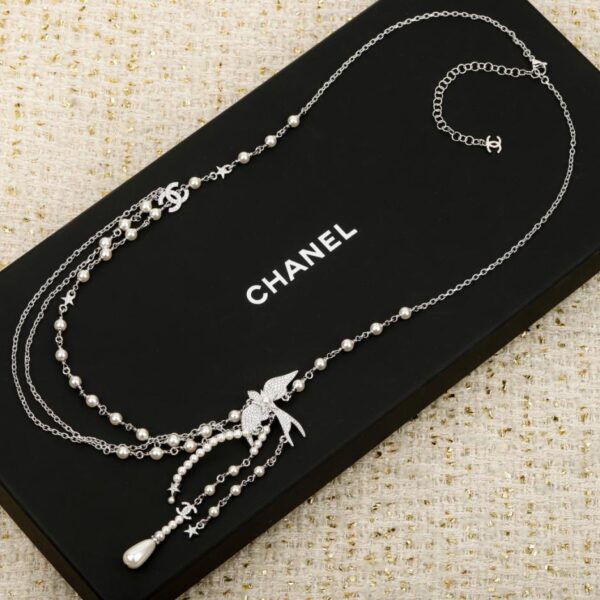 réplica,joyas,joyería,1:1,replica,fake,lujo,barato Boutique / Collar de cintura con perla doble C y diamante de Chanel 2 (9D7UO)