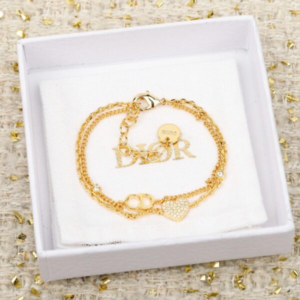 réplica,joyas,joyería,1:1,replica,fake,lujo,barato Pulsera Dior de doble capa con forma de corazón (TS3SJ)