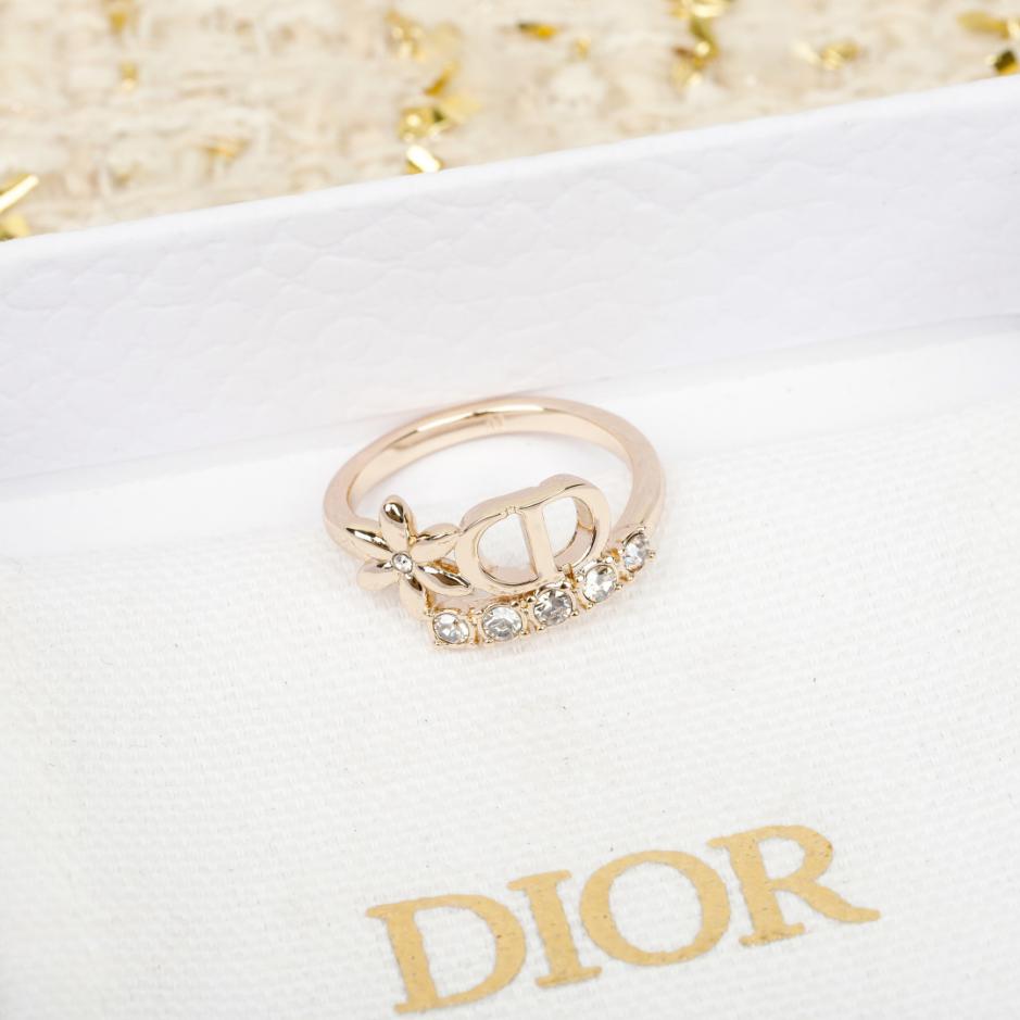 réplica,joyas,joyería,1:1,replica,fake,lujo,barato réplica,joyas,joyería,1:1,replica,fake,lujo,barato Anillo Dior CD con perla y flor pequeña (ZEK9D)