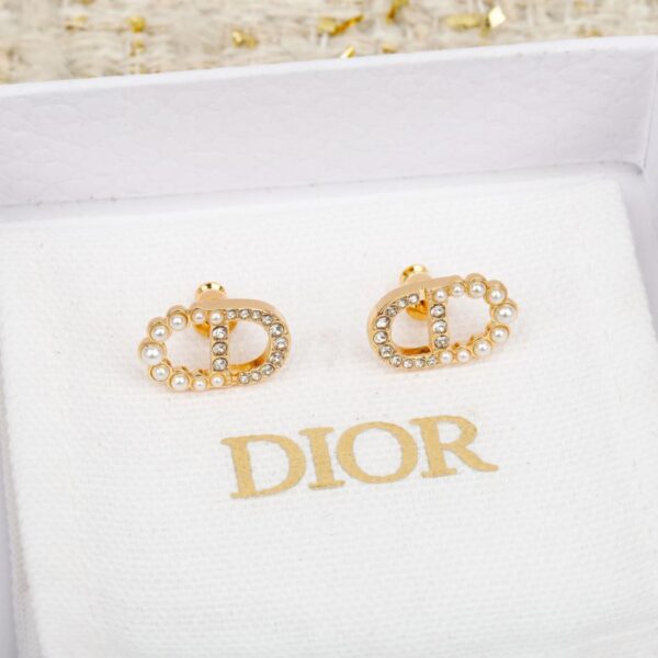 réplica,joyas,joyería,1:1,replica,fake,lujo,barato Pendientes Dior CD (UGR16) – Mitad diamante, mitad perla