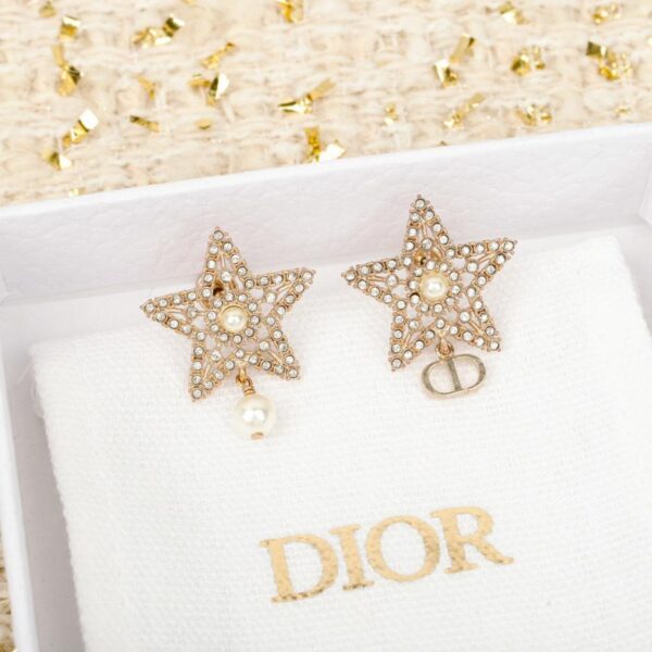 réplica,joyas,joyería,1:1,replica,fake,lujo,barato Pendientes de perla con estrella de cinco puntas CD de Dior (8MSEF)