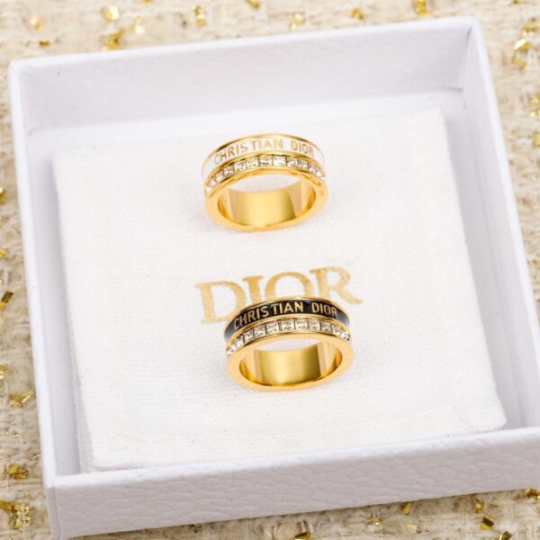 réplica,joyas,joyería,1:1,replica,fake,lujo,barato Anillo de diamantes de imitación con letras en capas de Dior (T9IMO)