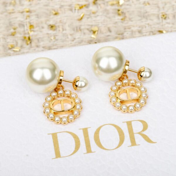 réplica,joyas,joyería,1:1,replica,fake,lujo,barato Pendientes colgantes de CD con cuentas grandes y pequeñas de Dior (I0XXA)
