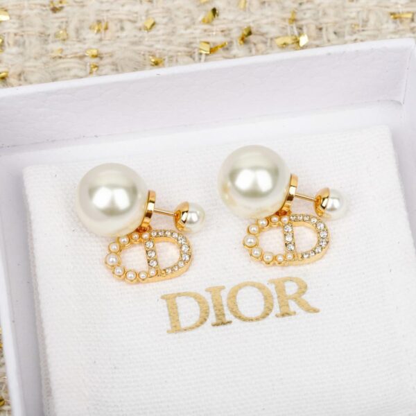 réplica,joyas,joyería,1:1,replica,fake,lujo,barato Pendientes colgantes de CD con cuentas grandes y pequeñas de Dior (I0XXA)