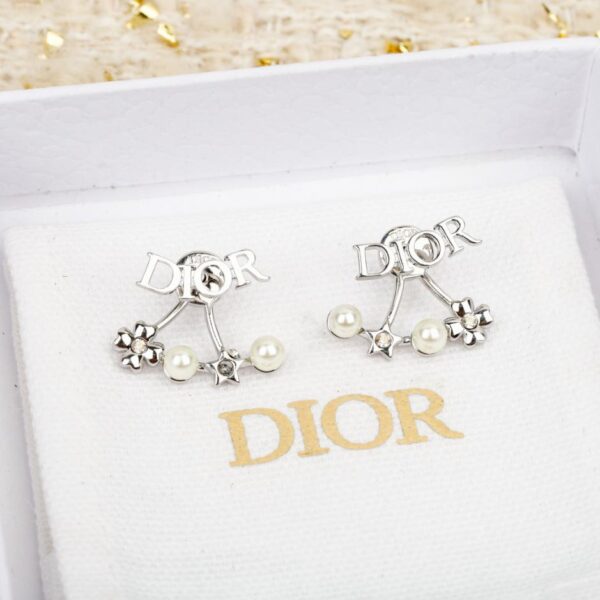 réplica,joyas,joyería,1:1,replica,fake,lujo,barato Pendientes de botón con perla y trébol de cuatro hojas Dior Pearl Star (2MBHM)