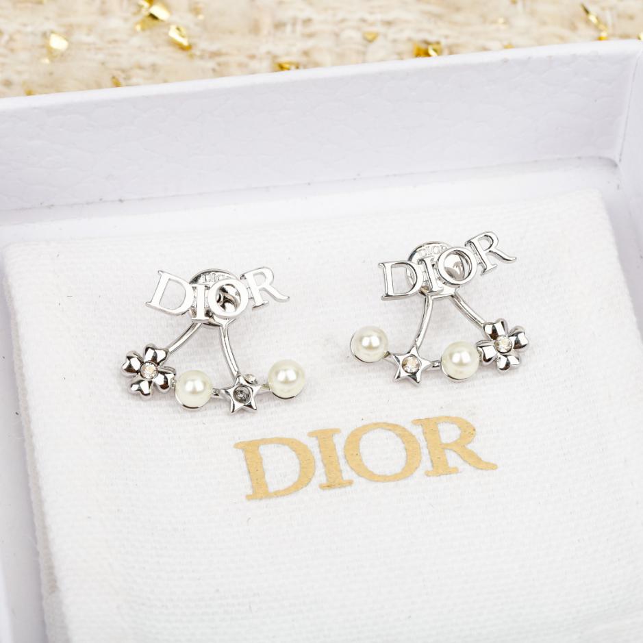réplica,joyas,joyería,1:1,replica,fake,lujo,barato réplica,joyas,joyería,1:1,replica,fake,lujo,barato Pendientes de botón con perla y trébol de cuatro hojas Dior Pearl Star (2MBHM)
