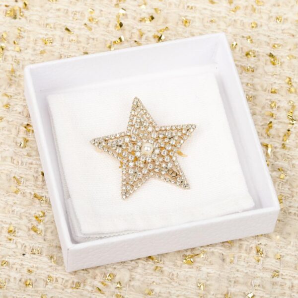 réplica,joyas,joyería,1:1,replica,fake,lujo,barato Broche de perla con estrella de cinco puntas de Dior (BDKCJ)