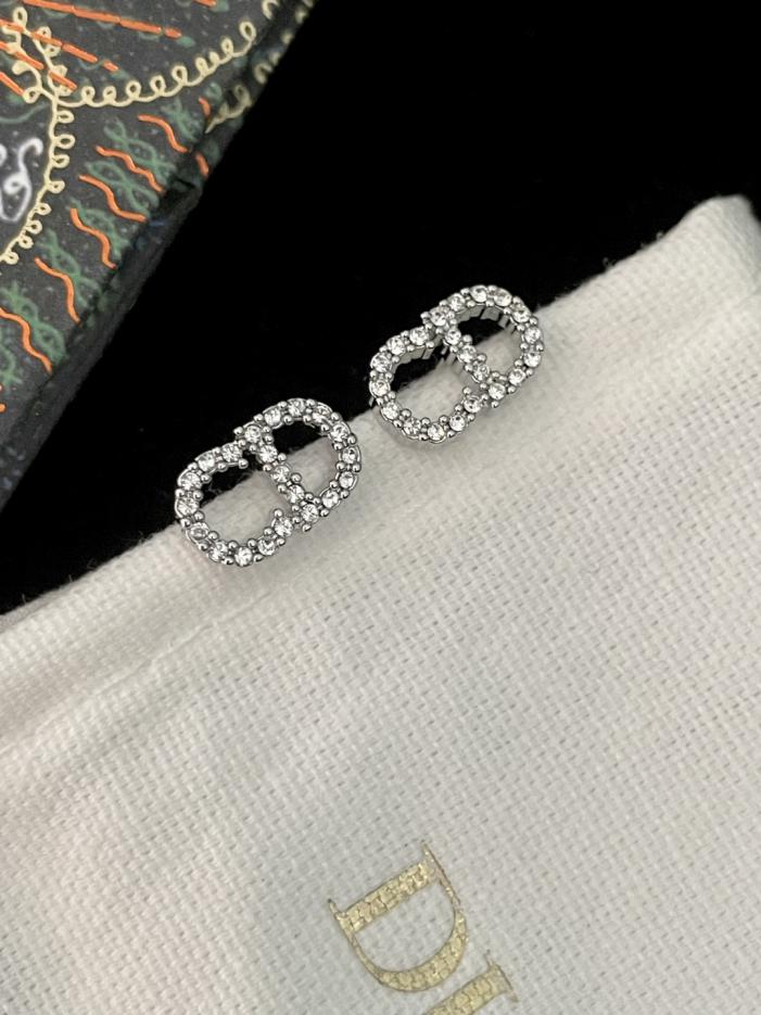 réplica,joyas,joyería,1:1,replica,fake,lujo,barato réplica,joyas,joyería,1:1,replica,fake,lujo,barato Pendientes Dior Mini CD de platino y diamantes (ZTAW9)