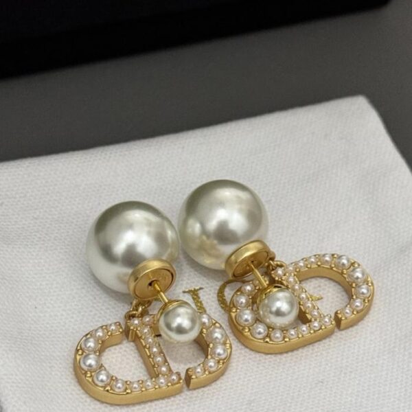 réplica,joyas,joyería,1:1,replica,fake,lujo,barato Pendientes Dior CD con perlas y perlas grandes y pequeñas (8L1SE)