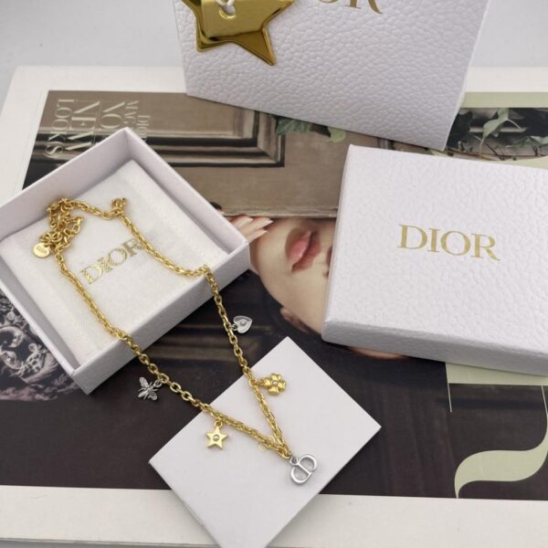 réplica,joyas,joyería,1:1,replica,fake,lujo,barato Collar Dior con accesorios en bloques de color dorado y plateado (HTQ5V)