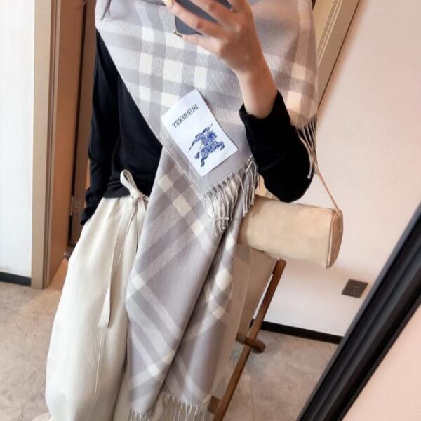 réplica,joyas,joyería,1:1,replica,fake,lujo,barato Bufanda unisex de estilo boutique de Burberry, 100 % cachemir de seda premium (SQSEJ)
