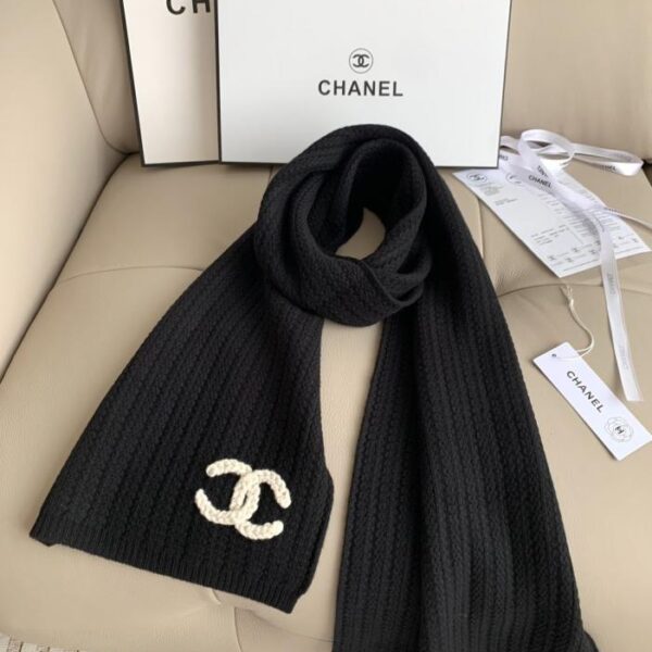 réplica,joyas,joyería,1:1,replica,fake,lujo,barato Bufanda de punto negra CHANEL (IUXON)