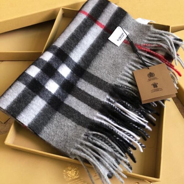 réplica,joyas,joyería,1:1,replica,fake,lujo,barato Bufanda clásica de cachemir a cuadros Burberry Deep Water Ripple gris (DX965)