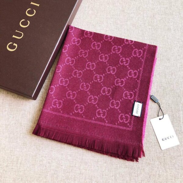 réplica,joyas,joyería,1:1,replica,fake,lujo,barato Bufanda GUCCI de jacquard con doble G 100 % lana (ECJ2J)