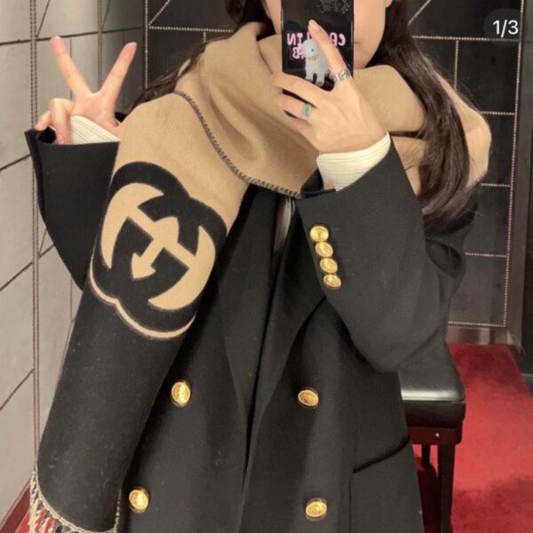 réplica,joyas,joyería,1:1,replica,fake,lujo,barato Bufanda con logotipo grande de Gucci (5MGAY)