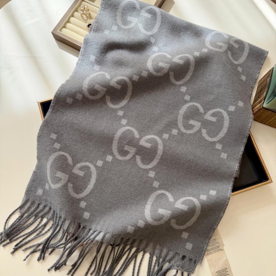 réplica,joyas,joyería,1:1,replica,fake,lujo,barato réplica,joyas,joyería,1:1,replica,fake,lujo,barato Bufanda de lana y seda con letras estilo Gucci (MZ6ER)