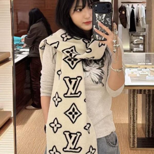 réplica,joyas,joyería,1:1,replica,fake,lujo,barato Bufanda de lana con diseño del logotipo de LOUIS VUITTON (NNA9S)