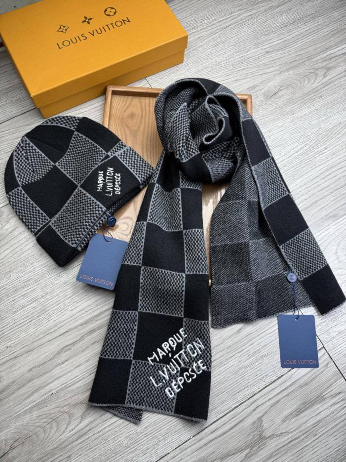 réplica,joyas,joyería,1:1,replica,fake,lujo,barato réplica,joyas,joyería,1:1,replica,fake,lujo,barato Gorro de lana LV para traje – Gorro + bufanda, gorro clásico unisex (SDK9L)
