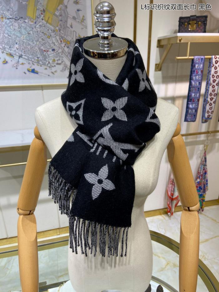 réplica,joyas,joyería,1:1,replica,fake,lujo,barato réplica,joyas,joyería,1:1,replica,fake,lujo,barato Bufanda larga de doble cara con textura y logotipo LV de Louis Vuitton, bufanda Simply LV (CESGC)