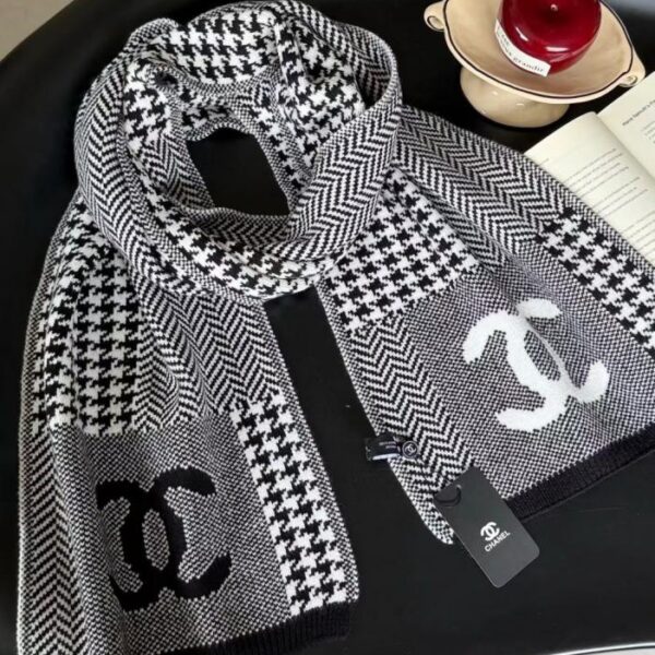 réplica,joyas,joyería,1:1,replica,fake,lujo,barato Novedad de la boutique Chanel: Bufanda larga de punto con ribete de encaje (B2W6X)