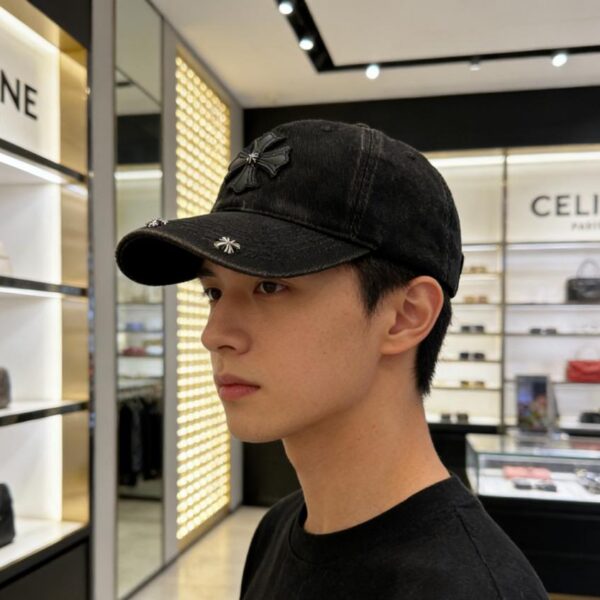 réplica,joyas,joyería,1:1,replica,fake,lujo,barato Gorra de béisbol Chrome Hearts con cruz desgastada (9M0DCO)