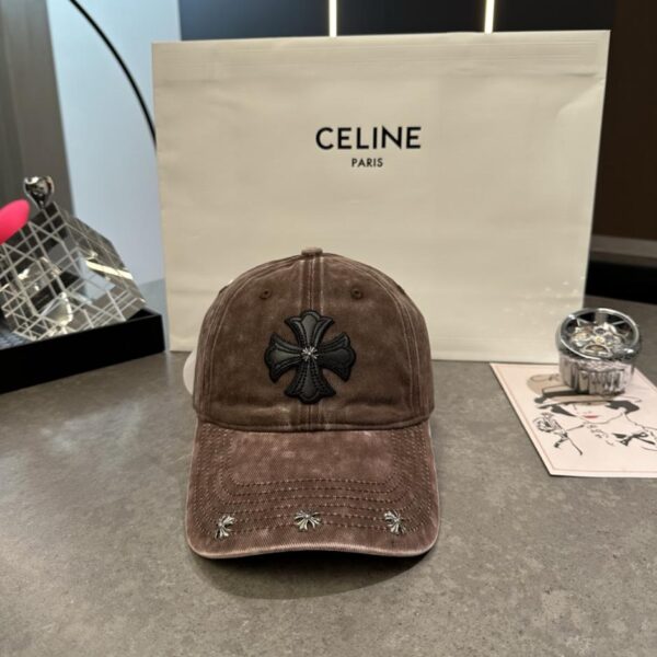 réplica,joyas,joyería,1:1,replica,fake,lujo,barato Gorra de béisbol Chrome Hearts con cruz desgastada (U1GJVT)