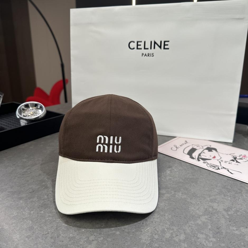 réplica,joyas,joyería,1:1,replica,fake,lujo,barato réplica,joyas,joyería,1:1,replica,fake,lujo,barato Gorra de béisbol clásica bordada de Miu Miu (YHHIW0)
