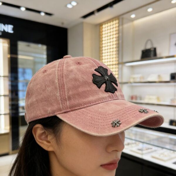 réplica,joyas,joyería,1:1,replica,fake,lujo,barato Gorra de béisbol Chrome Hearts con cruz desgastada (Y8UK90)