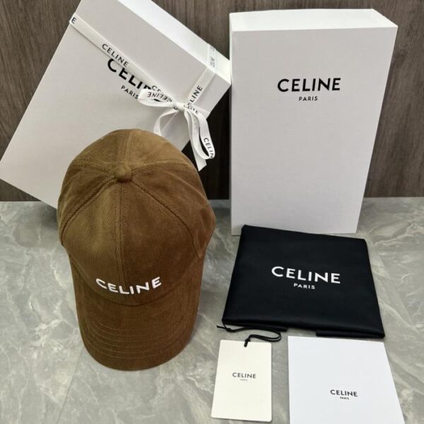 réplica,joyas,joyería,1:1,replica,fake,lujo,barato Gorra de béisbol CELINE Original Custom Cotton Velvet con aplique de logotipo (RHUV1F) – Mismo estilo que en el sitio web oficial