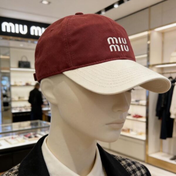 réplica,joyas,joyería,1:1,replica,fake,lujo,barato Gorra de béisbol clásica bordada de Miu Miu (6SVZVS)