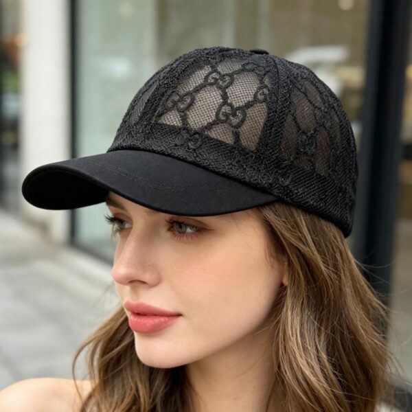 réplica,joyas,joyería,1:1,replica,fake,lujo,barato Gorra de béisbol de malla con monograma de Gucci (YRA8A9)