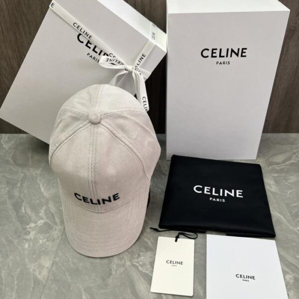 réplica,joyas,joyería,1:1,replica,fake,lujo,barato Gorra de béisbol CELINE Original Custom Cotton Velvet con aplique de logotipo (K1MC4B) – Mismo estilo que en el sitio web oficial.