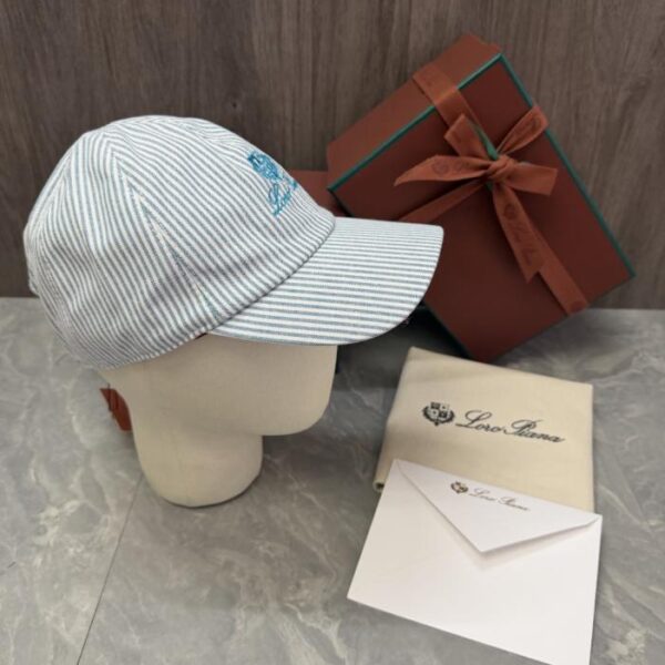 réplica,joyas,joyería,1:1,replica,fake,lujo,barato Gorra de béisbol a rayas Loro Piana Storm System (FCNJ5R)