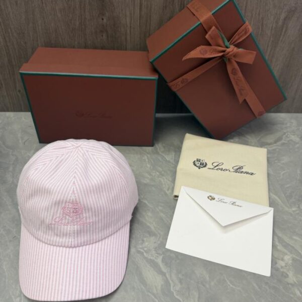 réplica,joyas,joyería,1:1,replica,fake,lujo,barato Gorra de béisbol a rayas Loro Piana Storm System (AJYOS1)