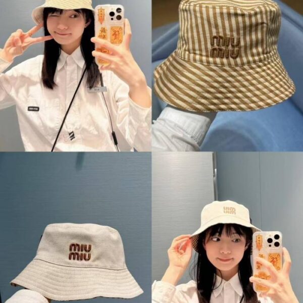 réplica,joyas,joyería,1:1,replica,fake,lujo,barato Gorro de pescador reversible MiuMiu, unisex (8RDR9Z)