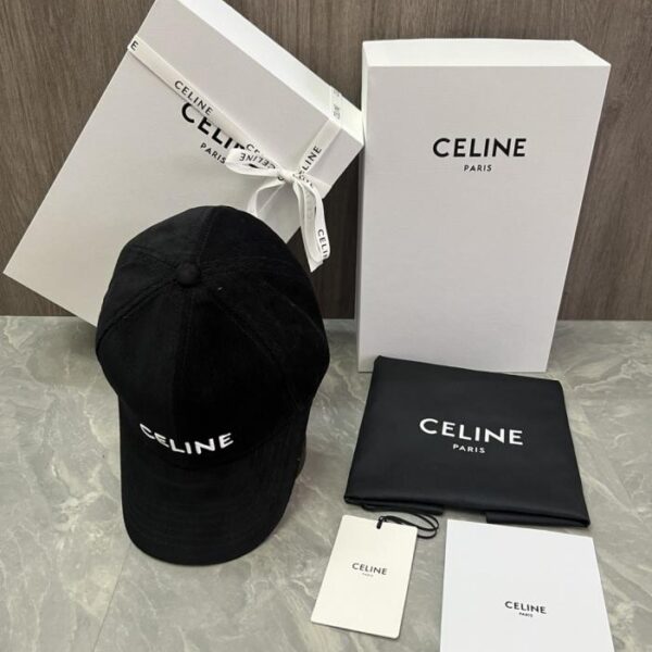 réplica,joyas,joyería,1:1,replica,fake,lujo,barato Gorra de béisbol CELINE Original Custom Cotton Velvet con aplique de logotipo (EZKI2D) – Mismo estilo que en el sitio web oficial