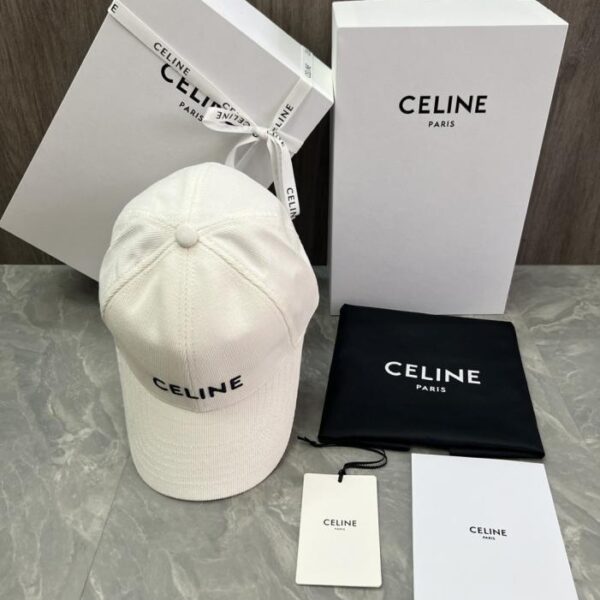 réplica,joyas,joyería,1:1,replica,fake,lujo,barato Gorra de béisbol CELINE Original Custom Cotton Velvet con aplique de logotipo (EKE6T2) – Mismo estilo que en el sitio web oficial